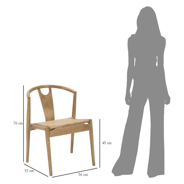 Sedia Marrone 2 Sedie Seduta in Rattan Intrecciato, Materiale Struttura in Legno - Ione