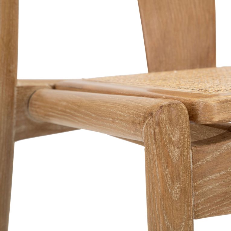 Sedia Marrone 2 Sedie Seduta in Rattan Intrecciato, Materiale Struttura in Legno - Ione