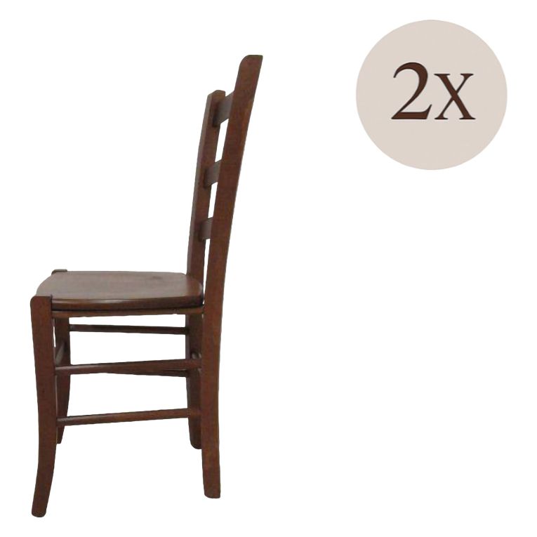 Sedia Marrone Noce 2 Sedie Colore Seduta Marrone, Sfumatura Colore Struttura Noce - Matelica