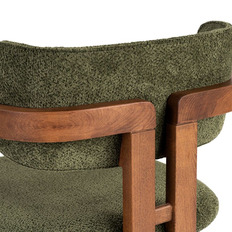 Sedia Marrone Quercia Verde una Sedia Effetto Bouclè, Imbottito - Nizamito