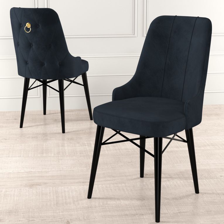 Sedia Nero 6 Sedie Imbottito, Peso Supportato 120 kg - Cressa