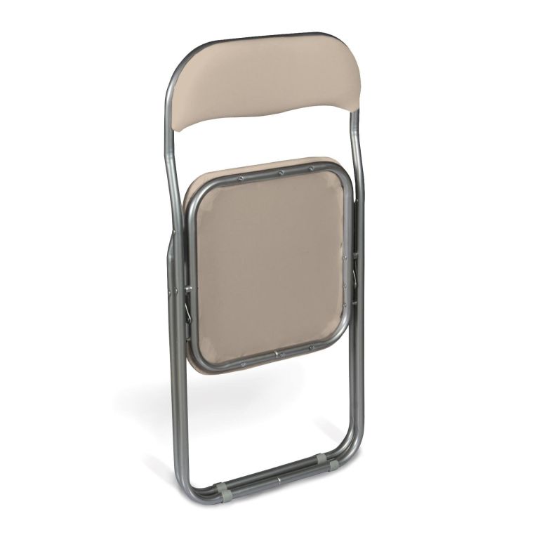 Sedia pieghevole imbottita beige struttura in metallo - Antenore