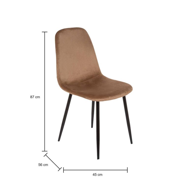 Sedia squadrata imbottita in velluto beige - Arter