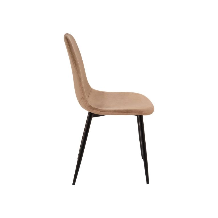 Sedia squadrata imbottita in velluto beige - Arter