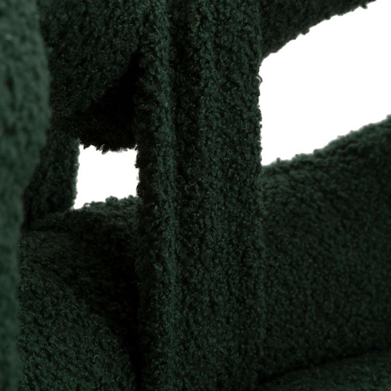 Sedia Verde oro una Sedia Seduta in Tessuto Effetto Bouclè, Imbottito - Rishik