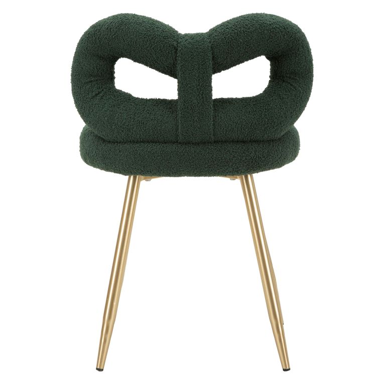 Sedia Verde oro una Sedia Seduta in Tessuto Effetto Bouclè, Imbottito - Rishik