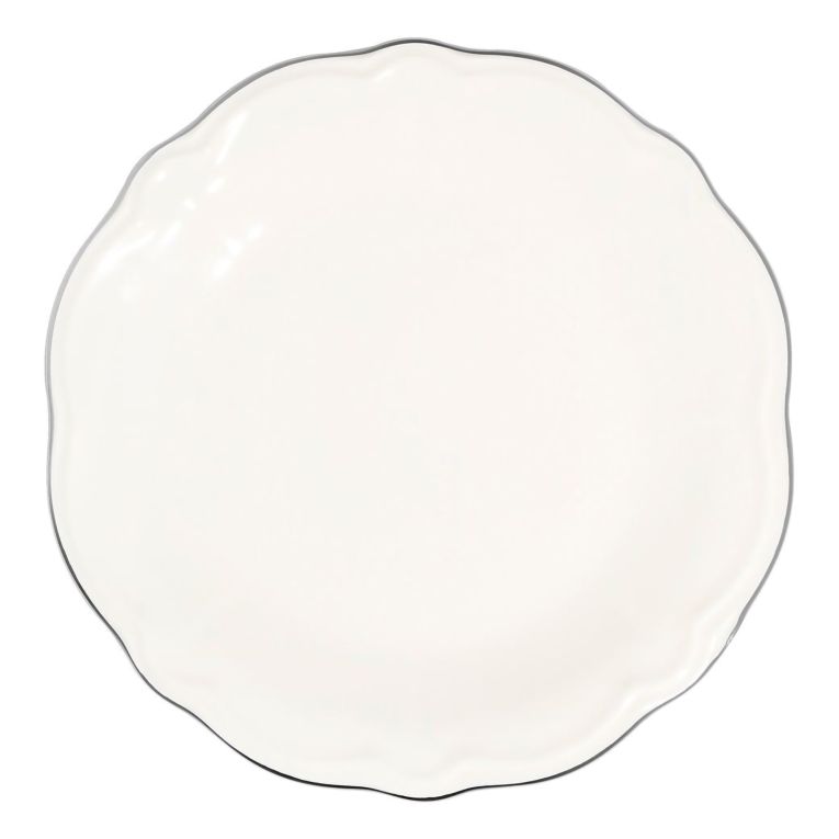 Servizio Piatti Bianco Argento set da 24 Colore Struttura Argento, Adatto per Lavastoviglie - Noremo