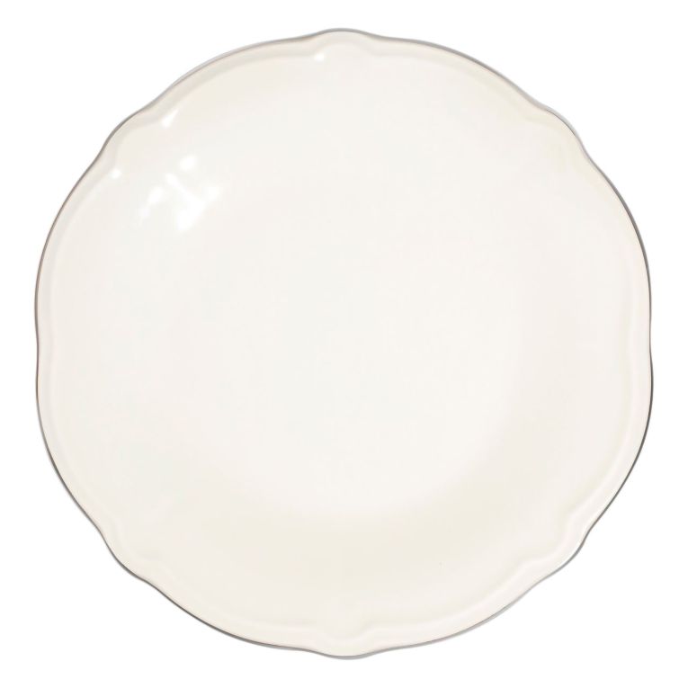 Servizio Piatti Bianco Argento set da 24 Colore Struttura Argento, Adatto per Lavastoviglie - Noremo