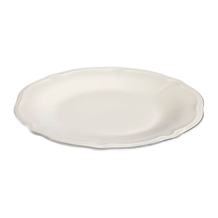 Servizio Piatti Bianco Argento set da 24 Colore Struttura Argento, Adatto per Lavastoviglie - Noremo