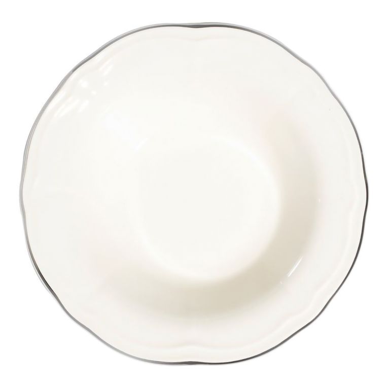 Servizio Piatti Bianco Argento set da 24 Colore Struttura Argento, Adatto per Lavastoviglie - Noremo