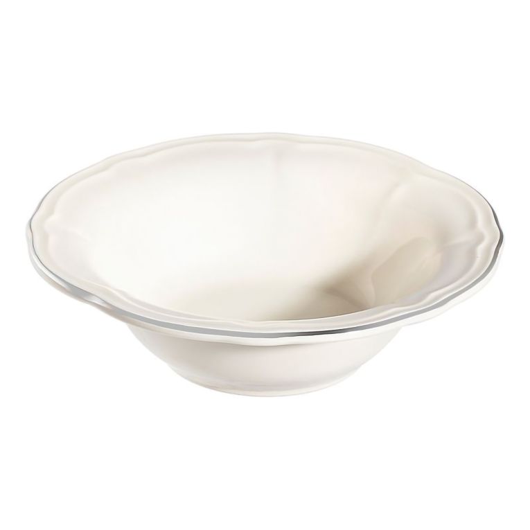 Servizio Piatti Bianco Argento set da 24 Colore Struttura Argento, Adatto per Lavastoviglie - Noremo