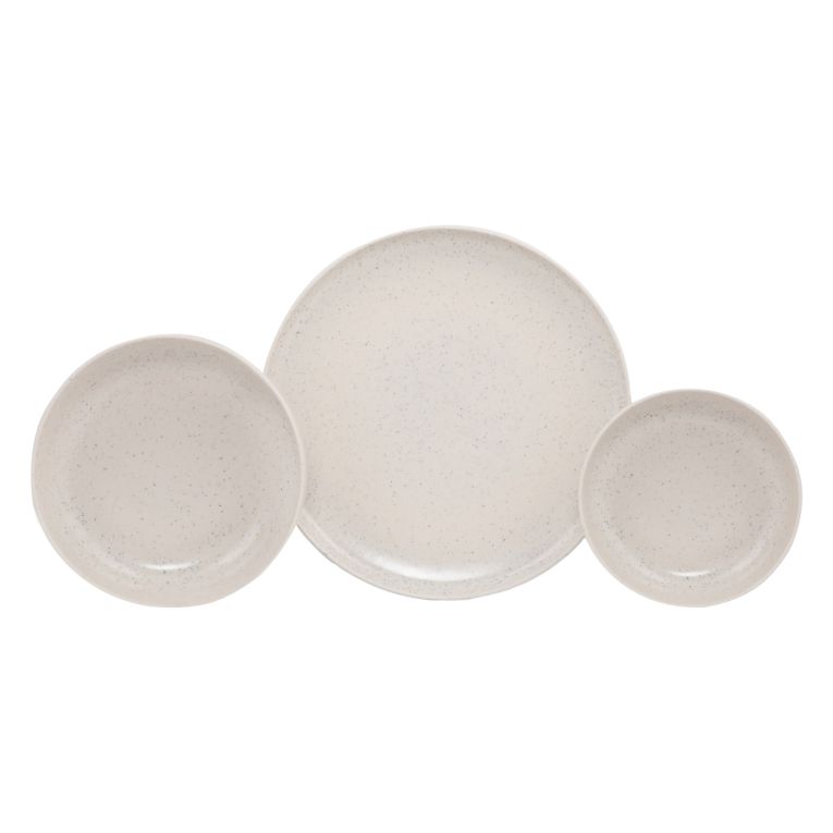 Servizio Piatti Bianco Crema set da 18 Sfumatura Colore Struttura Crema, Adatto per Lavastoviglie - Notatale