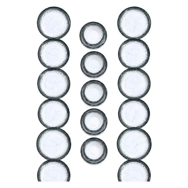 Servizio Piatti Bianco Nero Antracite set da 24 Colore Struttura Nero, Sfumatura Colore Struttura Antracite - Pale