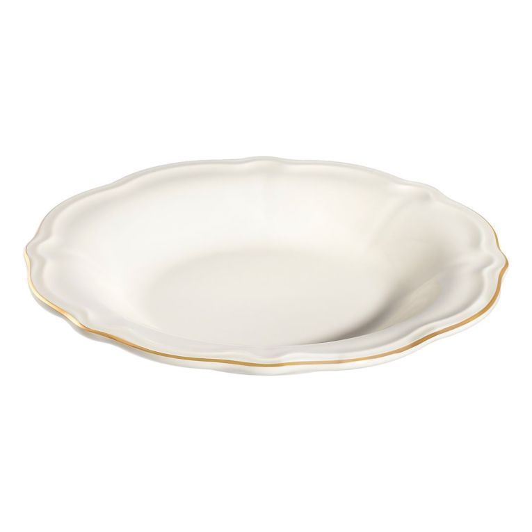 Servizio Piatti Bianco oro set da 24 Colore Struttura oro, Adatto per Lavastoviglie - Noraro