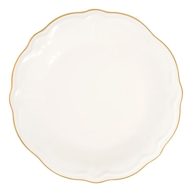 Servizio Piatti Bianco oro set da 24 Colore Struttura oro, Adatto per Lavastoviglie - Noraro