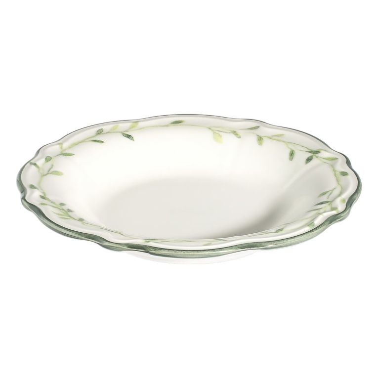Servizio Piatti Bianco Verde set da 24 Colore Struttura Verde, Adatto per Lavastoviglie - Nonemare