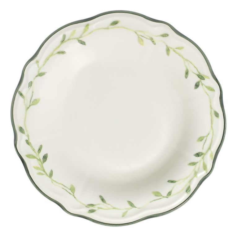 Servizio Piatti Bianco Verde set da 24 Colore Struttura Verde, Adatto per Lavastoviglie - Nonemare