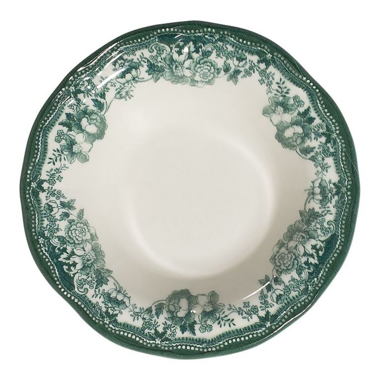 Servizio Piatti Bianco Verde set da 24 Colore Struttura Verde, Adatto per Lavastoviglie - Nosifa