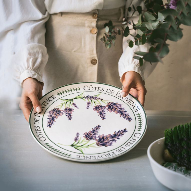 Servizio Piatti Bianco Viola Colore Struttura Viola Adatto per Lavastoviglie, - Nilebava
