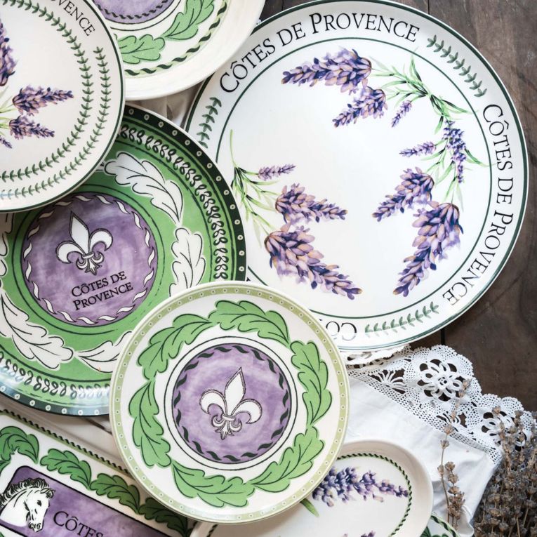Servizio Piatti Bianco Viola Colore Struttura Viola Adatto per Lavastoviglie, - Nilebava