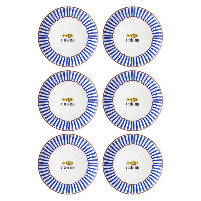 Servizio Piatti blu set da 6 Adatto per Lavastoviglie, - Nihaso
