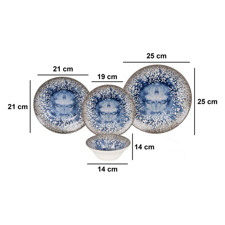 Servizio Piatti Multicolore set da 24 Adatto per Lavastoviglie, Adatto per Microonde - Ninihani