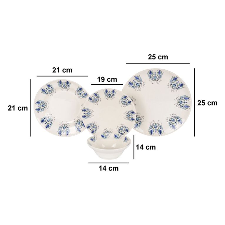 Servizio Piatti Multicolore set da 24 Adatto per Lavastoviglie, Adatto per Microonde - Nirasosa