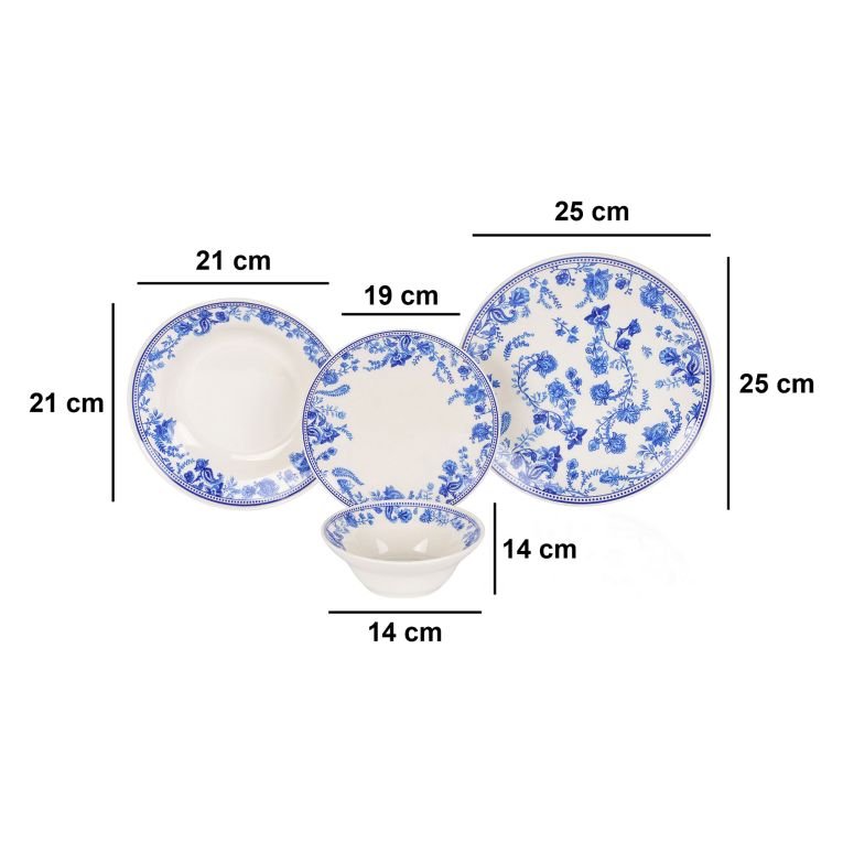 Servizio Piatti Multicolore set da 24 Adatto per Lavastoviglie, Adatto per Microonde - Nisataro