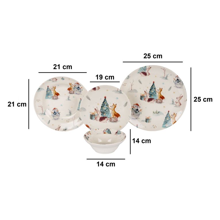 Servizio Piatti Multicolore set da 24 Adatto per Lavastoviglie, Adatto per Microonde - Niteneto