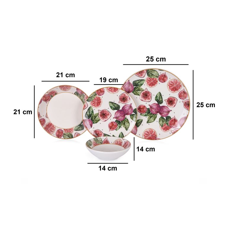 Servizio Piatti Multicolore set da 24 Adatto per Lavastoviglie, Adatto per Microonde - Nolova