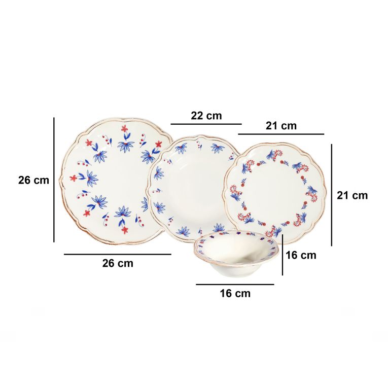 Servizio Piatti Multicolore set da 24 Adatto per Lavastoviglie, Adatto per Microonde - Nonino