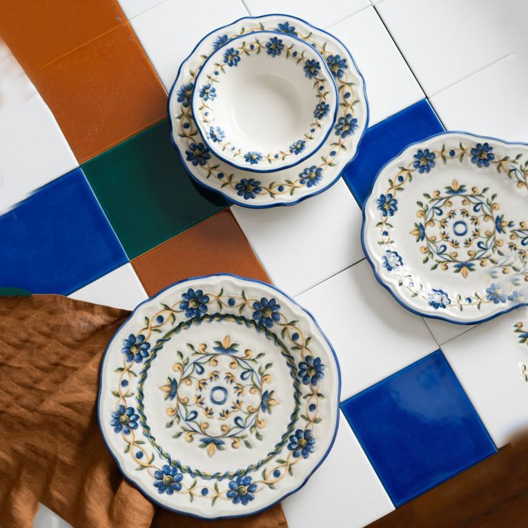 Servizio Piatti Multicolore set da 24 Adatto per Lavastoviglie, Adatto per Microonde - Nopafa