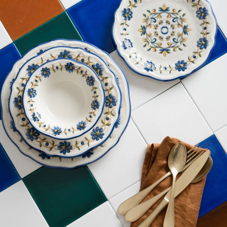 Servizio Piatti Multicolore set da 24 Adatto per Lavastoviglie, Adatto per Microonde - Nopafa