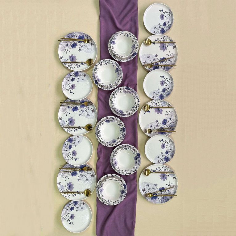 Servizio Piatti Multicolore set da 24 Adatto per Lavastoviglie, Adatto per Microonde - Pakaso
