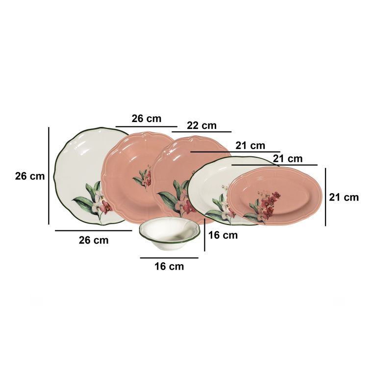 Servizio Piatti Multicolore set da 27 Adatto per Lavastoviglie, Adatto per Microonde - Noroloro