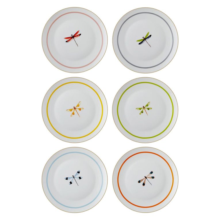Servizio Piatti Multicolore set da 6 Adatto per Lavastoviglie, - Nilemora