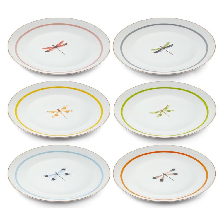 Servizio Piatti Multicolore set da 6 Adatto per Lavastoviglie, - Nilemora