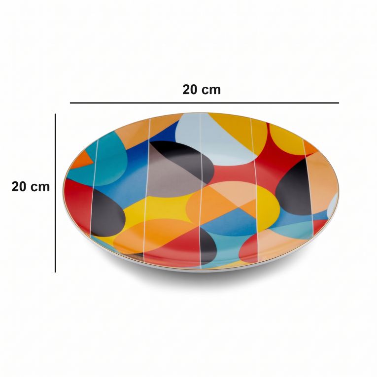 Servizio Piatti Multicolore set da 6 per Dessert Adatto per Lavastoviglie, - Niligare