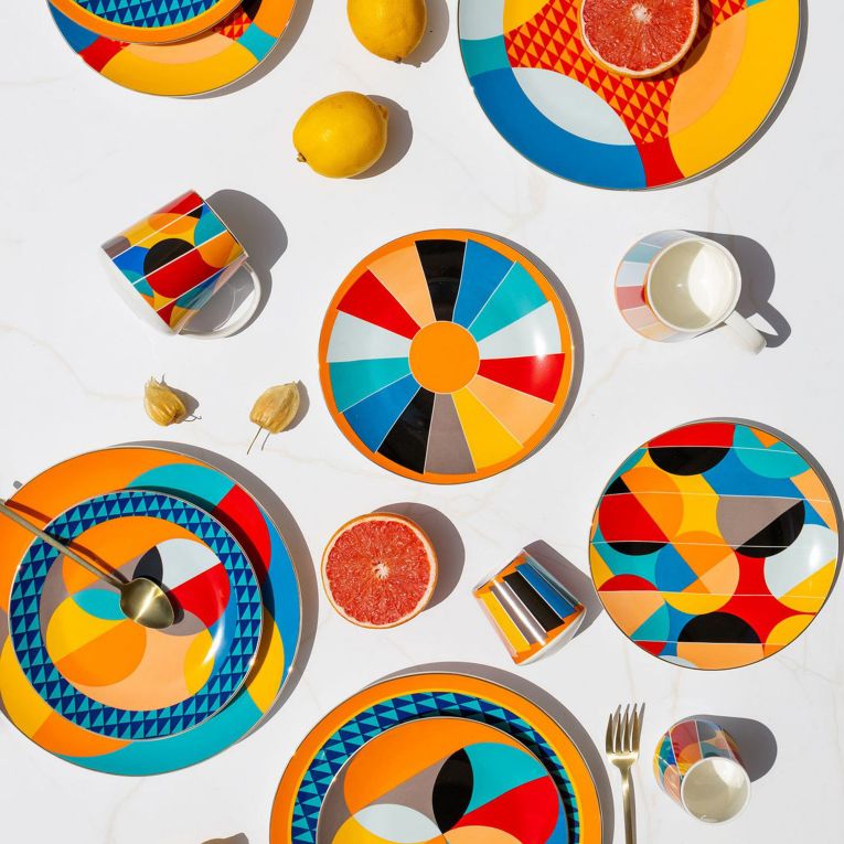 Servizio Piatti Multicolore set da 6 per Dessert Adatto per Lavastoviglie, - Niligare