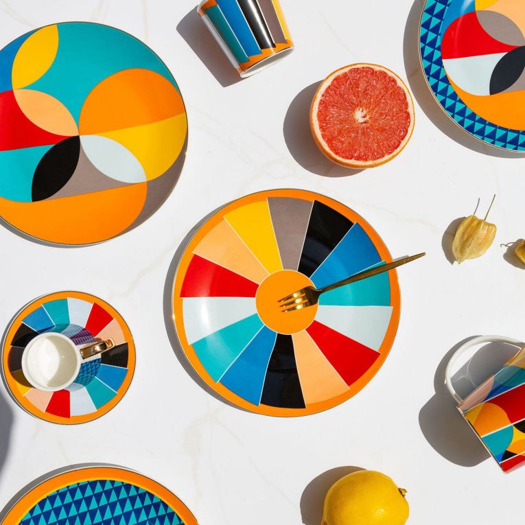 Servizio Piatti Multicolore set da 6 per Dessert Adatto per Lavastoviglie, - Niligare