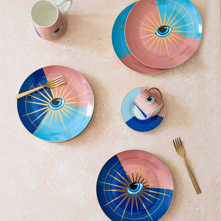 Servizio Piatti Multicolore set da 6 per Dessert Adatto per Lavastoviglie, - Nilimasa