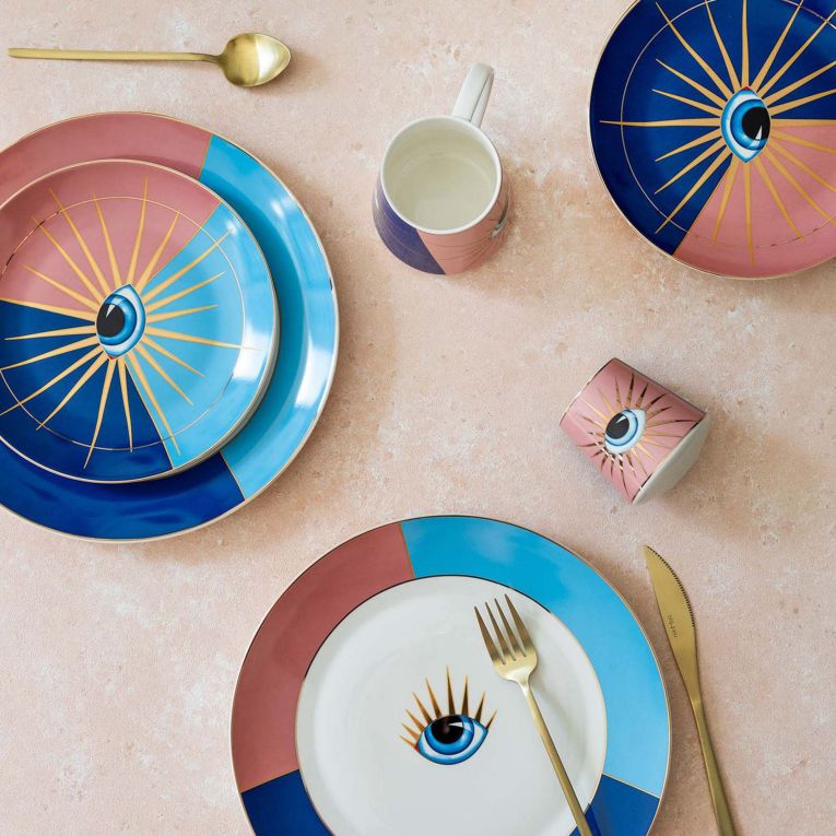 Servizio Piatti Multicolore set da 6 per Dessert Adatto per Lavastoviglie, - Nilimasa