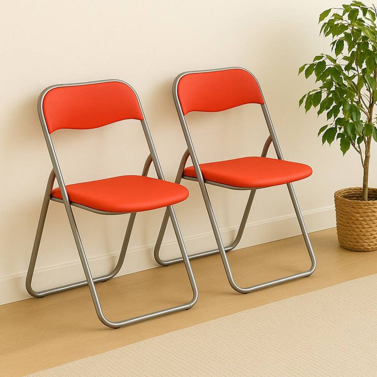 Set 2 sedie pieghevoli imbottite rosse struttura in metallo - Antenore
