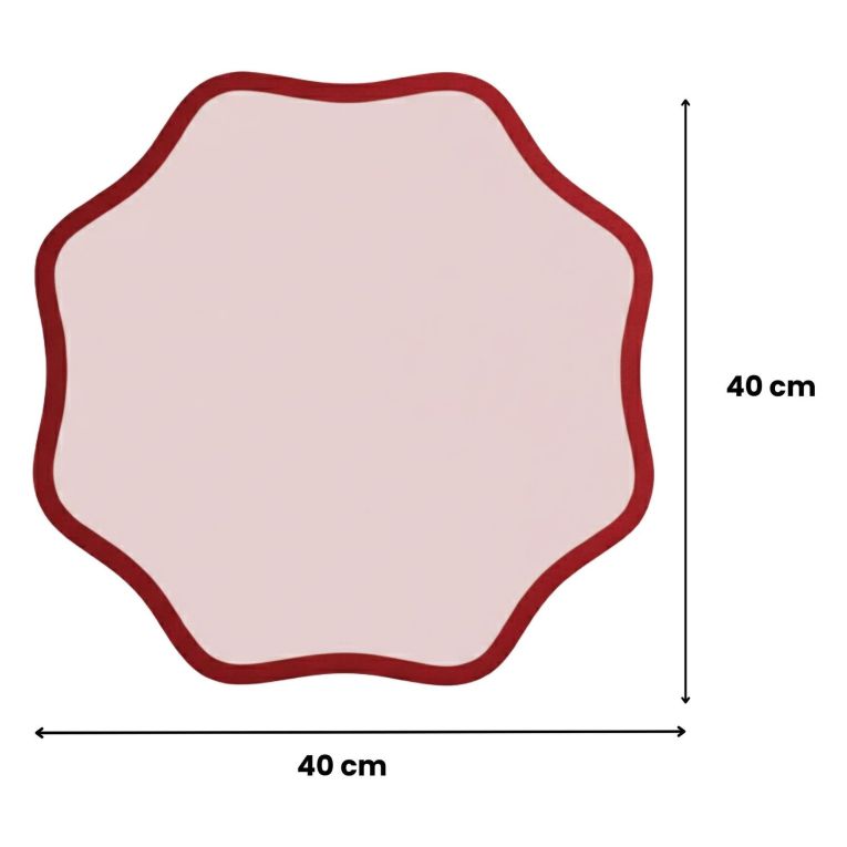 Set 2 Tovagliette-Sottopiatti in Ecopelle Hati, Rosso e Rosa 40x40 cm, Coppia bicolore, Lavabili e Antiscivolo, Indoor-Outdoor, Made in Italy