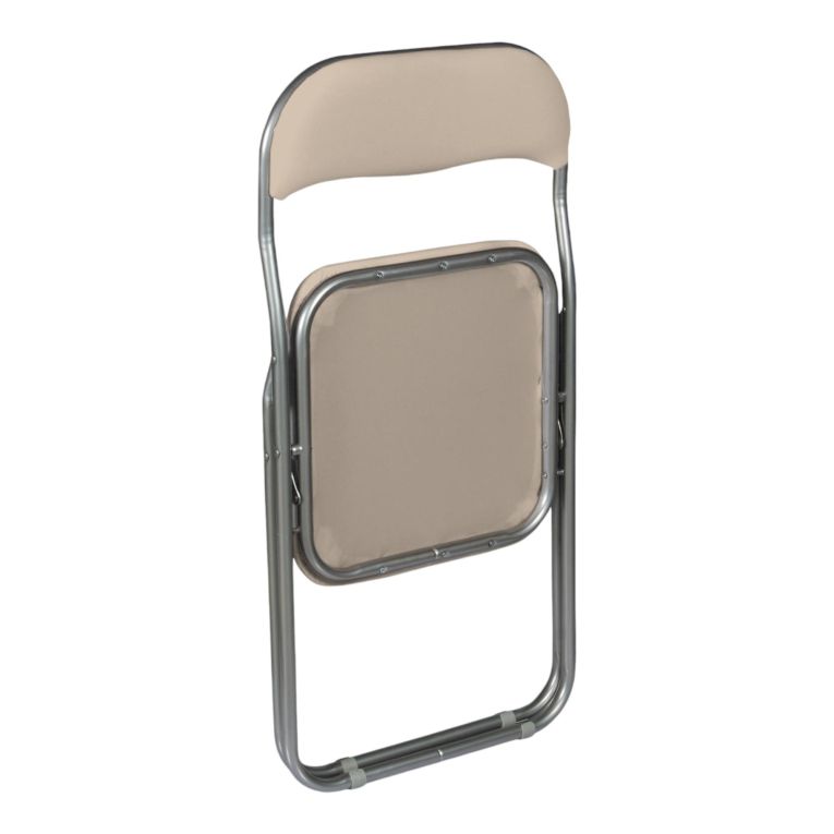 Set 4 sedie pieghevoli imbottite beige struttura in metallo - Antenore