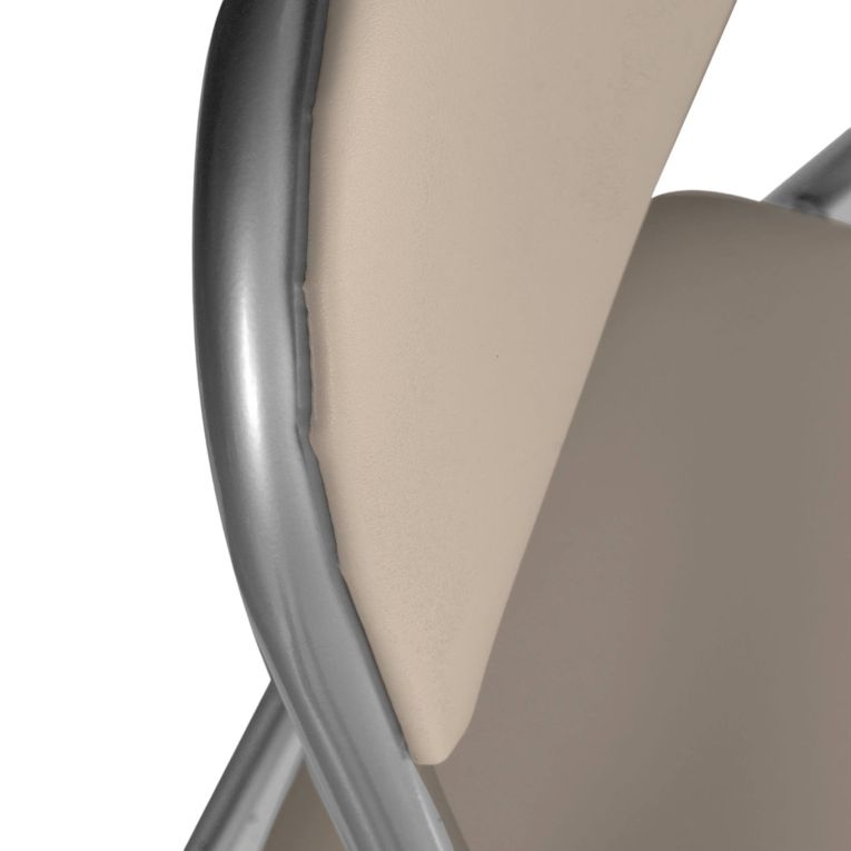 Set 4 sedie pieghevoli imbottite beige struttura in metallo - Antenore