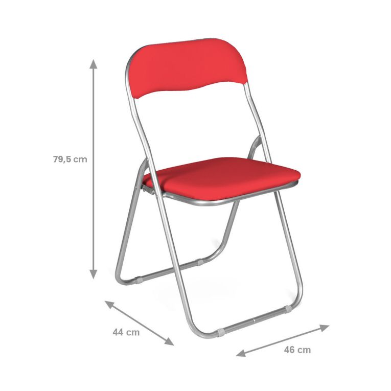 Set 6 sedie pieghevoli imbottite rosse struttura in metallo - Antenore