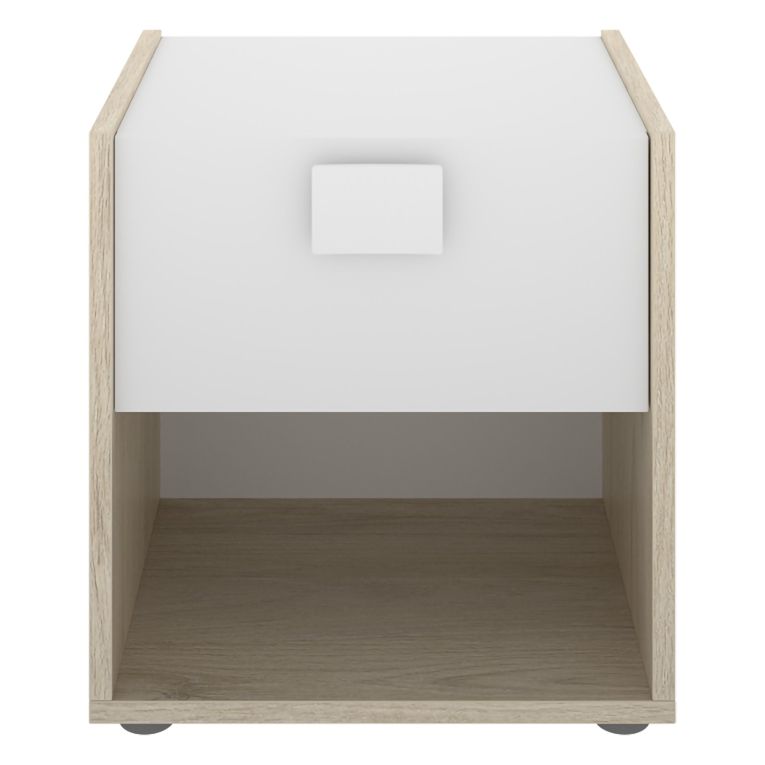 Set Camera da Letto Bianco Marrone Rovere Appendiabiti 6 Cassetti, 6 Ripiani - Redwood
