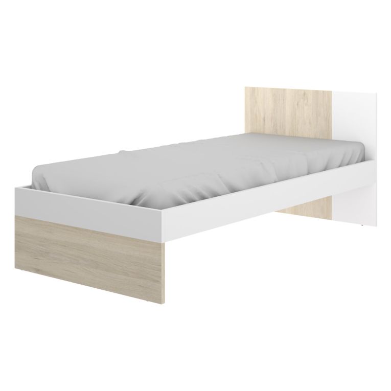 Set Camera da Letto Marrone Rovere Bianco 4 Cassetti 2 Ripiani, Ante - Oakhurst