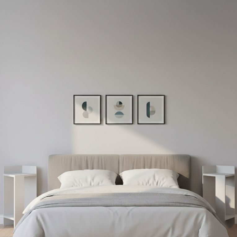Set Comodini Bianco 4 Ripiani Colore Ripiano Bianco, Elementi Inclusi 2 Comodini - Tartano